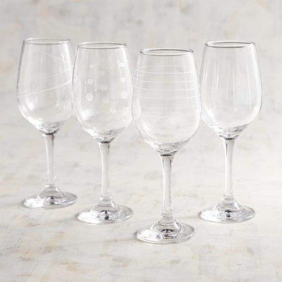 Pier 1 Imports Etched Wine Glass Box Set